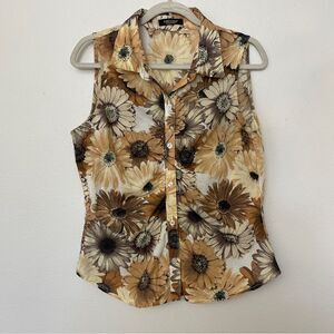 Vintage Karen Kane Floral Sleeveless Blouse